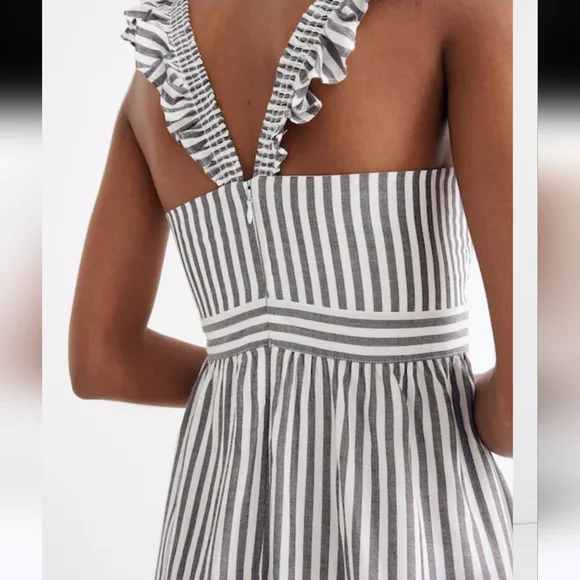 Madewell Striped Ruffle-strap Empire Dress - Picture 3 of 12